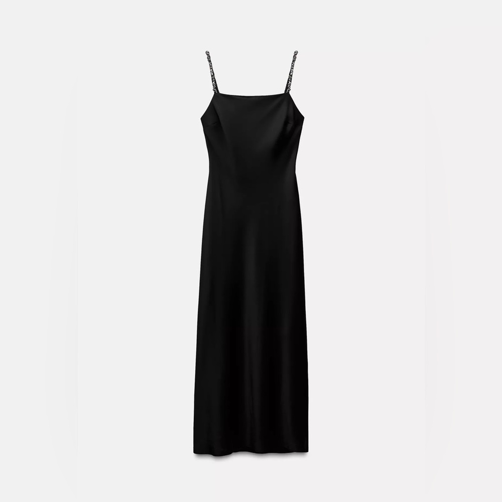 Zara silky maxi dress with beaded straps - Picture 9 of 9